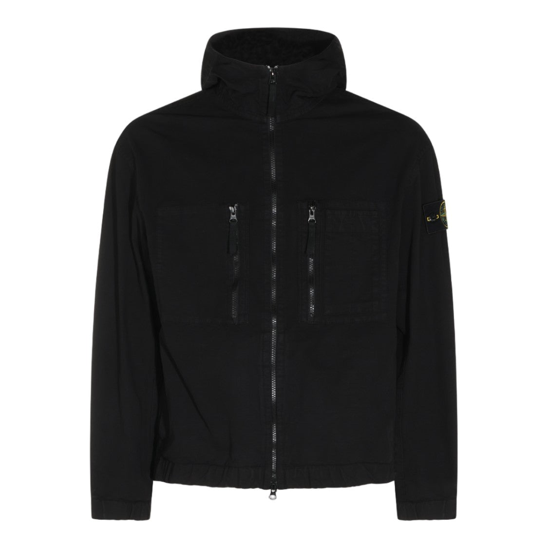 Stone Island Minimalist Black Jacket With High Collar