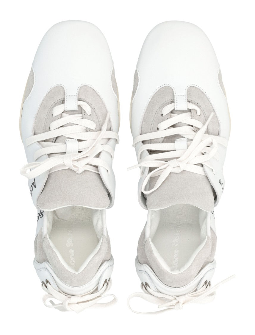 Acne Studios Leather Lace-Up Shoes With Dual Lace Details And Lamb Leather Upper