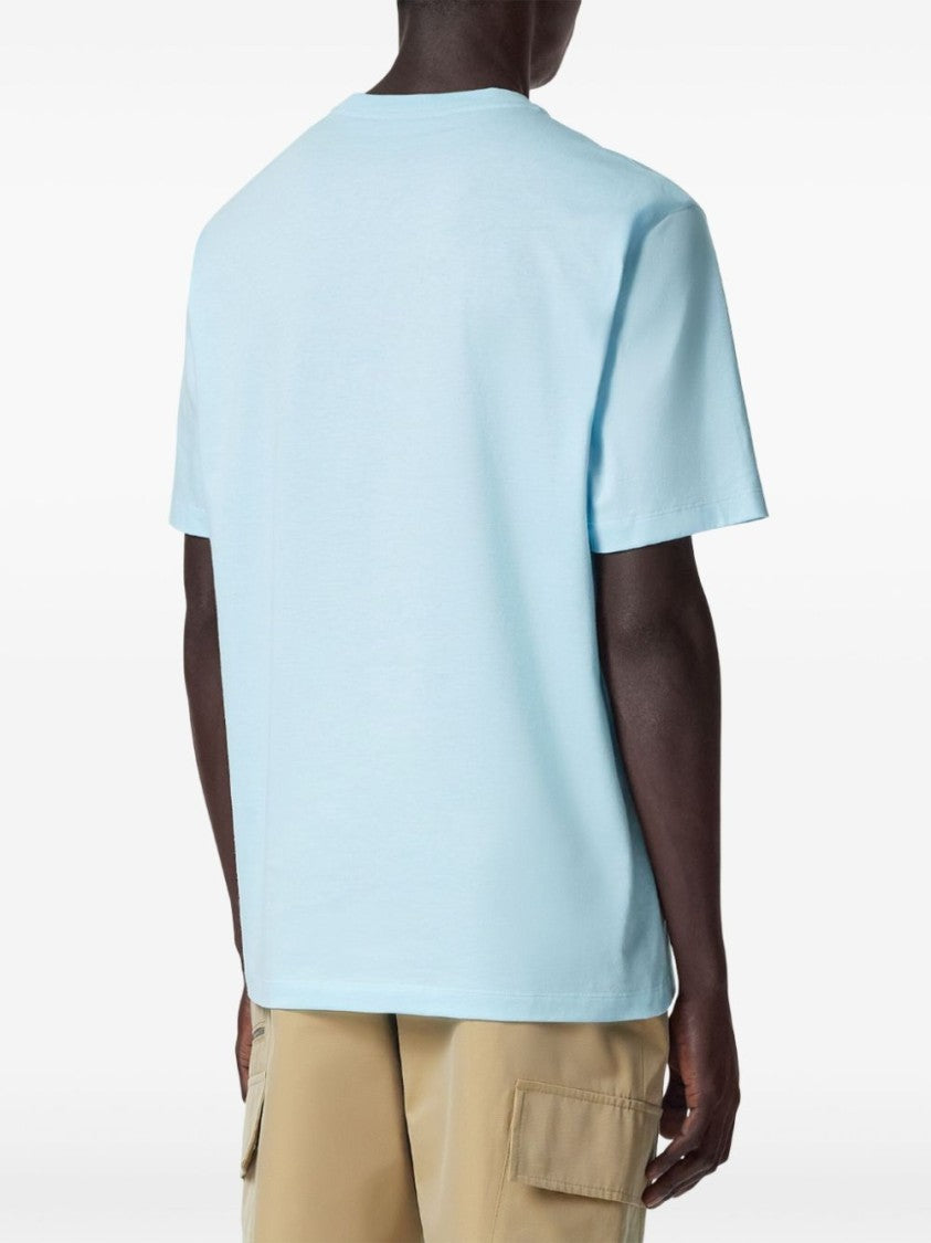 Versace Aqua Blue Relaxed Graphic Logo T-Shirt