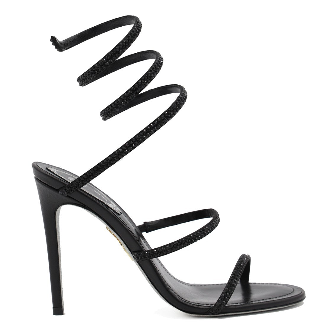 René Caovilla Black Leather Sandals