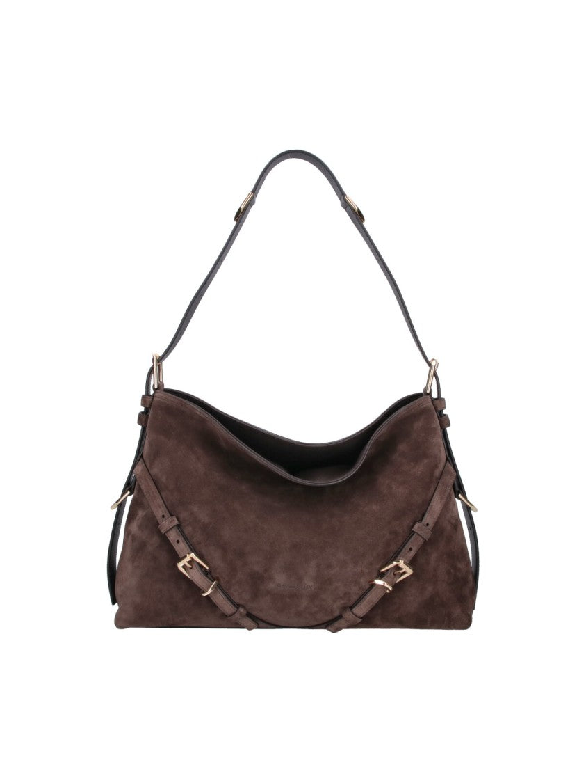 Givenchy Brown Voyou Suede Medium Shoulder Bag