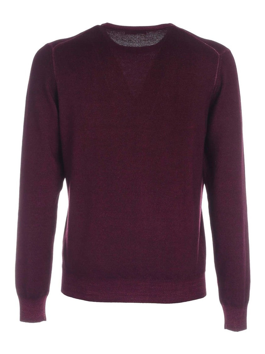 Paolo Fiorillo Capri Refined Plum Long-Sleeve Pullover Sweater