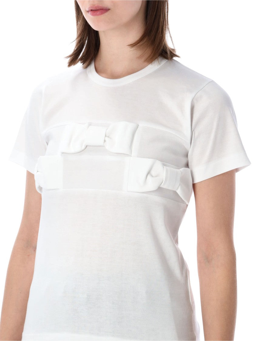 Comme Des Garçons Tone On Tone Bow Cotton Tee