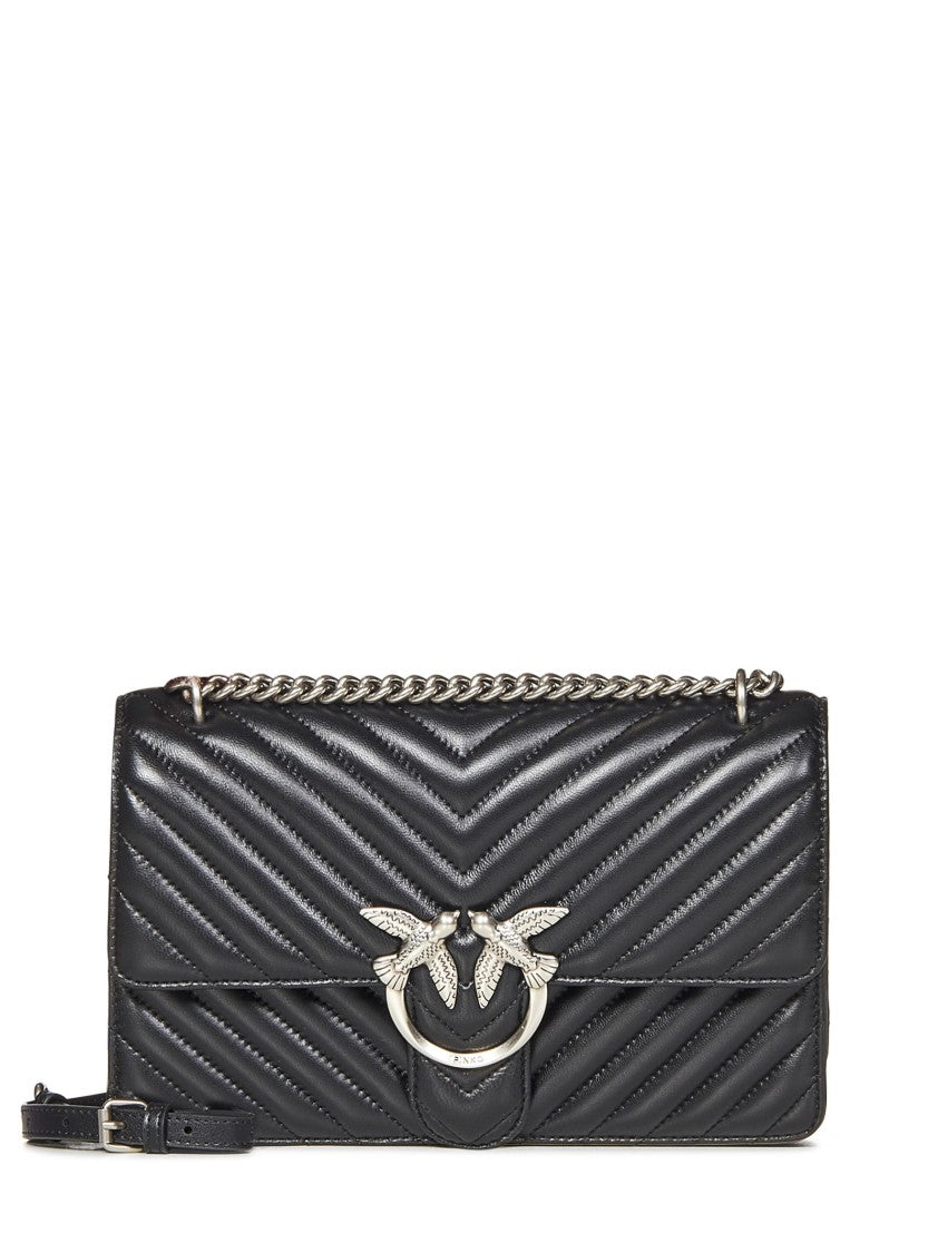 Pinko Chevron-Quilted Nappa Shoulder Bag With Chain Strap