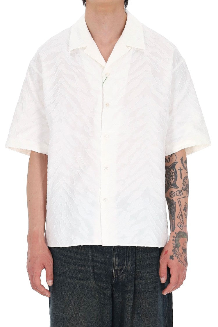 Kenzo Tiger Hawaiian Jacquard Cotton Casual Shirt