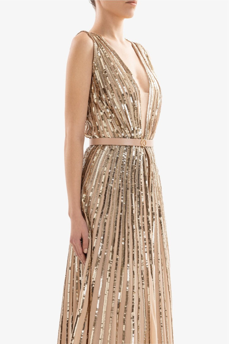 Saiid Kobeisy Sequin Long Dress
