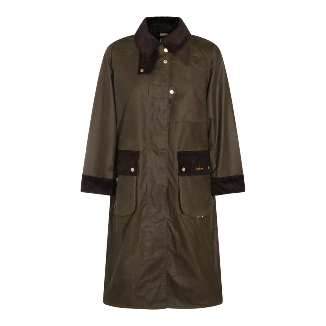 Barbour Waxed Corduroy Accent Long Coat