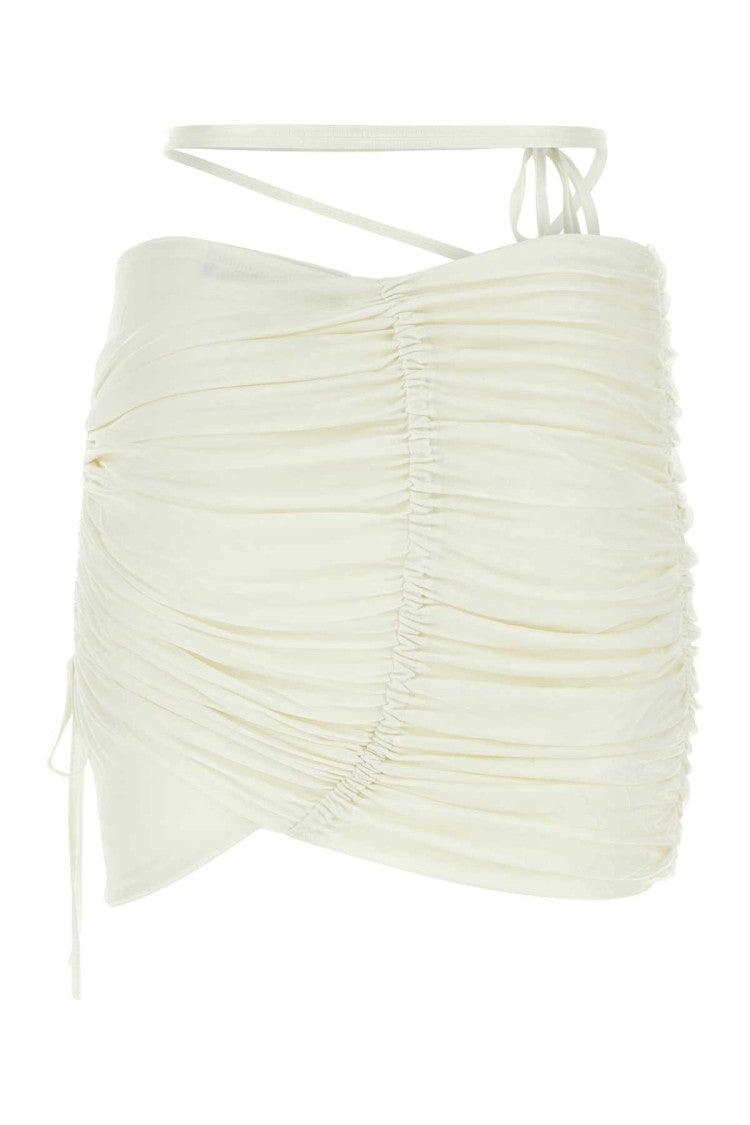 Andreâdamo Ivory Viscose Mini Skirt