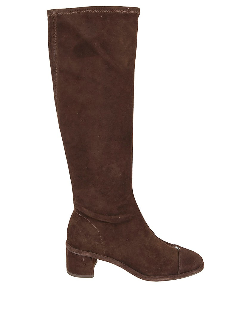 Tory Burch Knee-High Boots With Metal Logo Stud