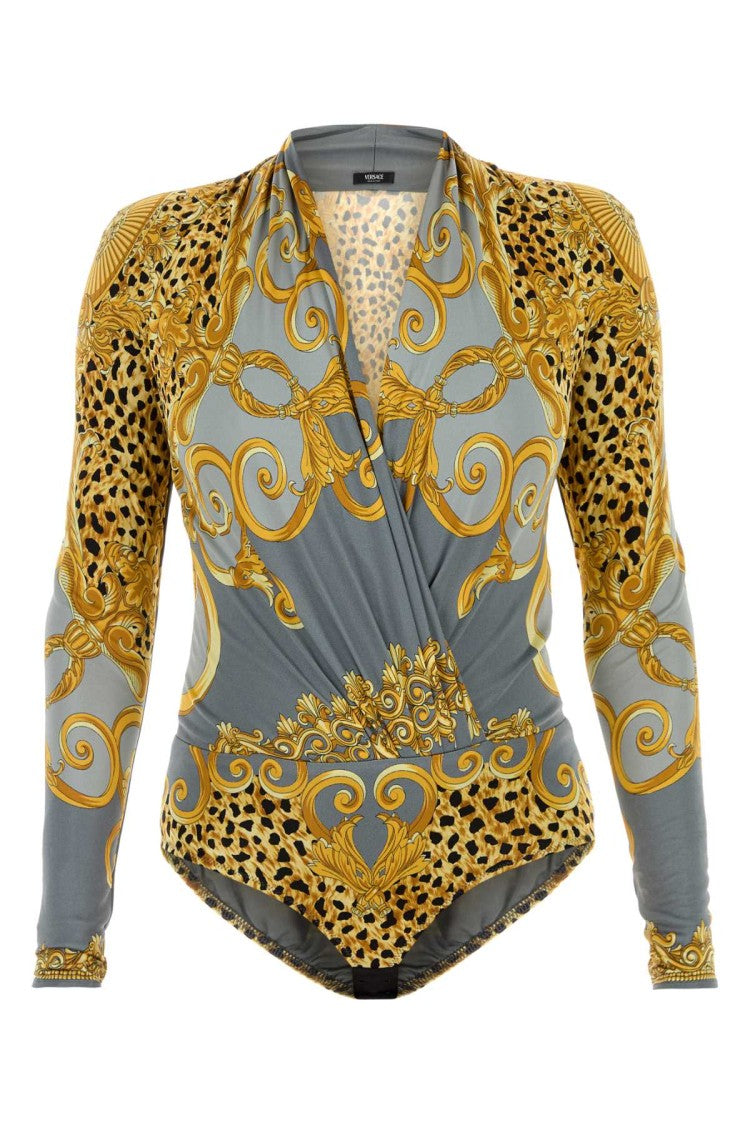 Versace Printed Viscose Bodysuit
