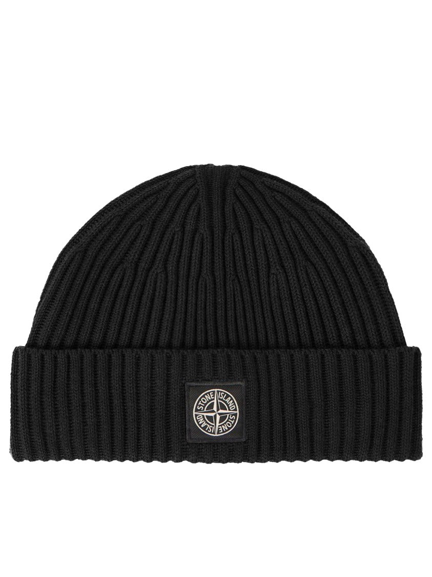 Stone Island Ribbed Virgin Wool Beanie