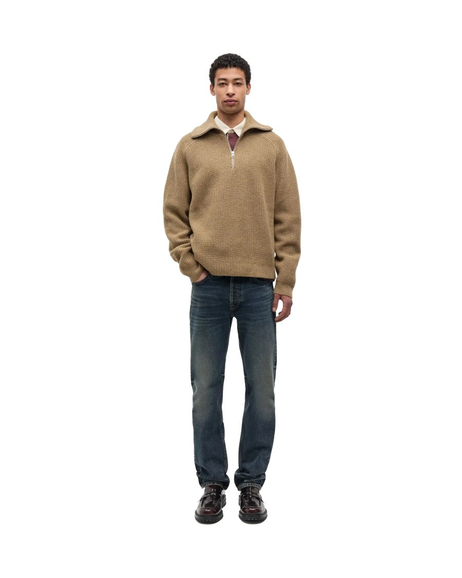 Samsøe Samsøe Lead Gray Sarick Ribbed Knit Turtleneck Sweater
