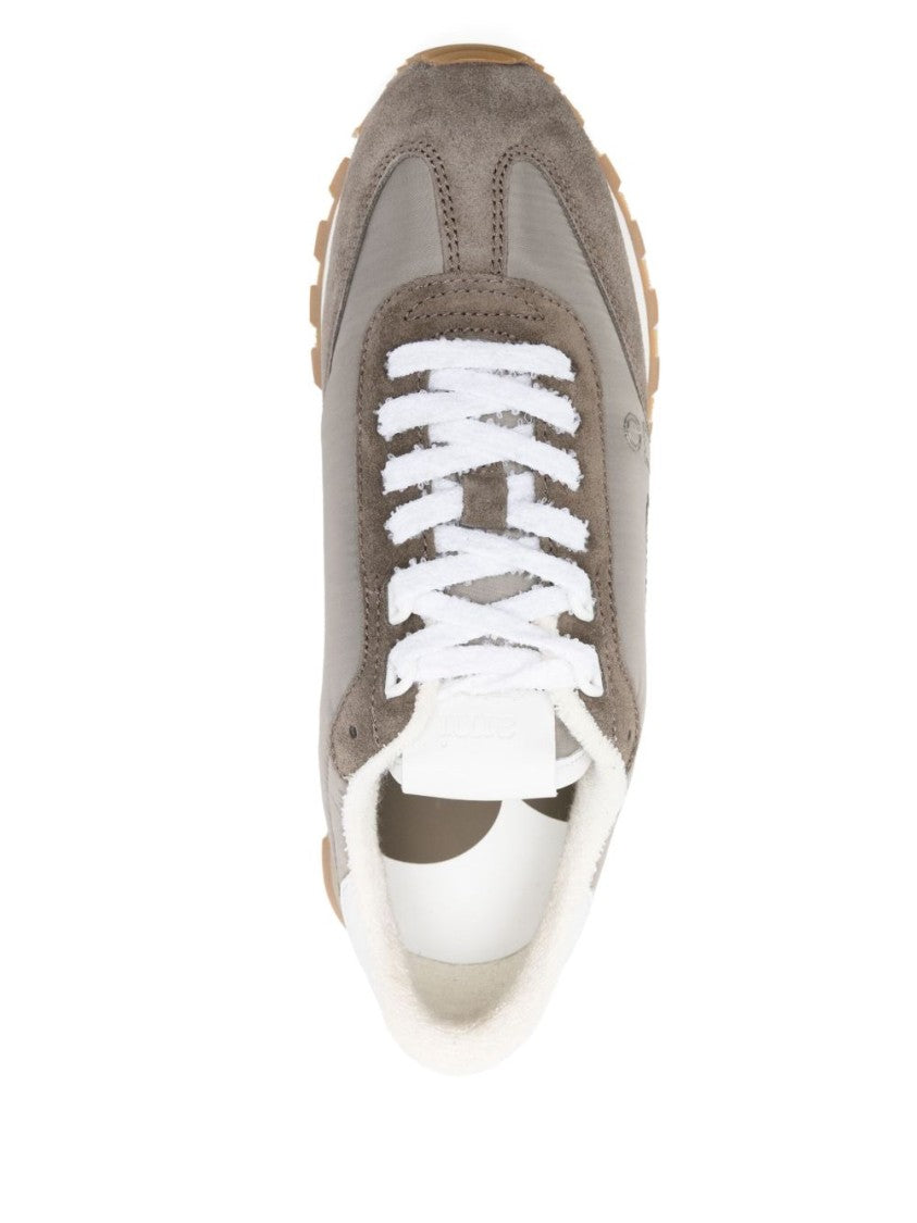 Ami Paris Ash Grey Lace-Up Logo Patch Sneakers
