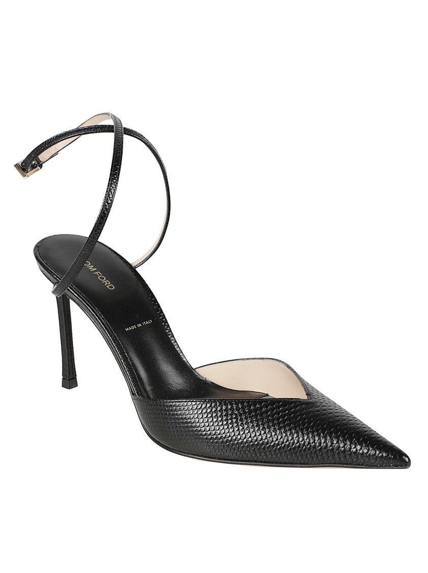 Tom Ford Pointed-Toe Leather Stiletto Sandals