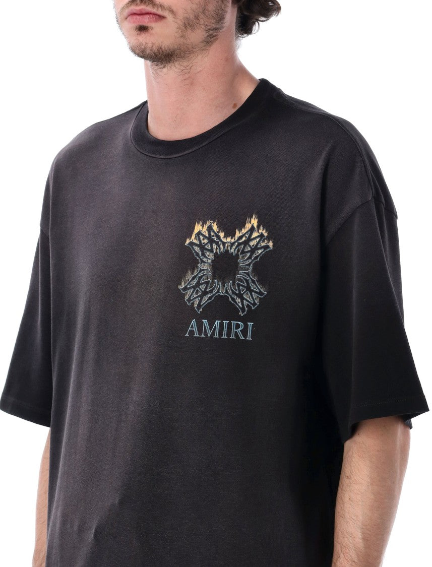 Amiri Flames Oversized Black Flame Graphic Tee