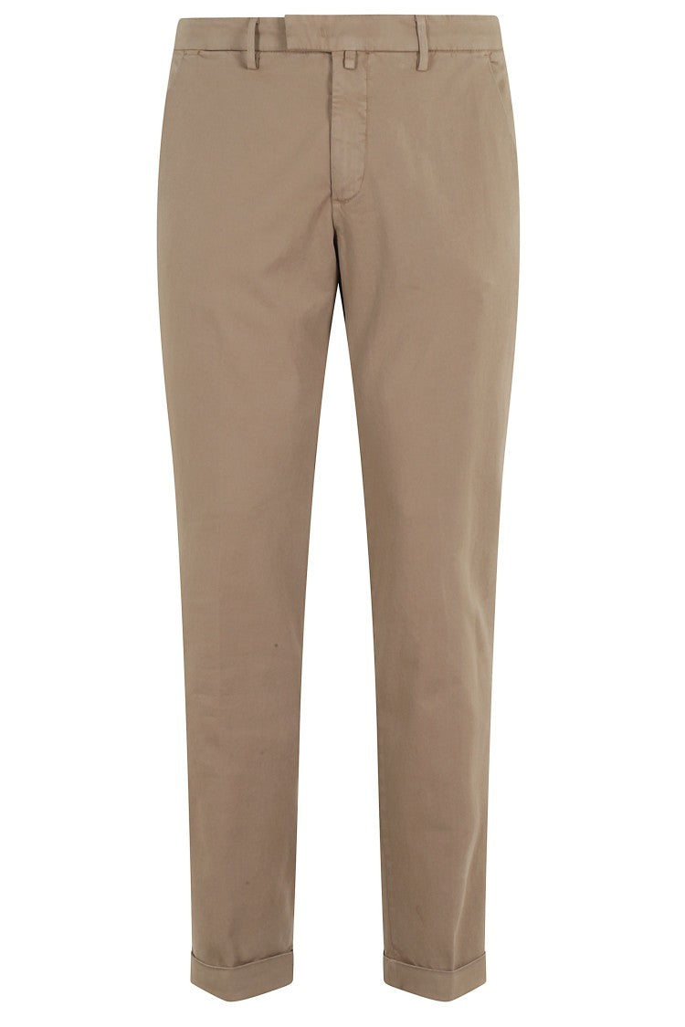 Briglia Biscuit Flat-Stomach Cuffed Hem Cotton Straight-Leg Pants