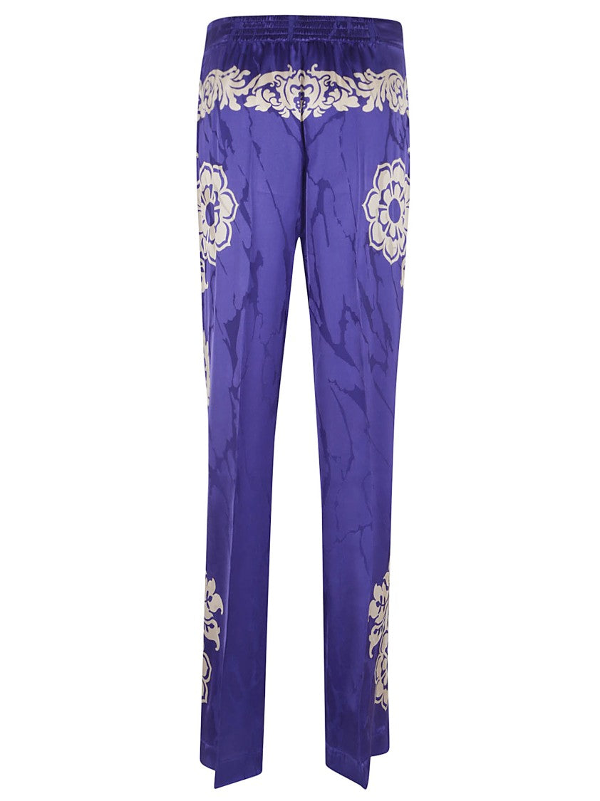 Etro Multicolour Viscose Trousers With Intricate Patterns
