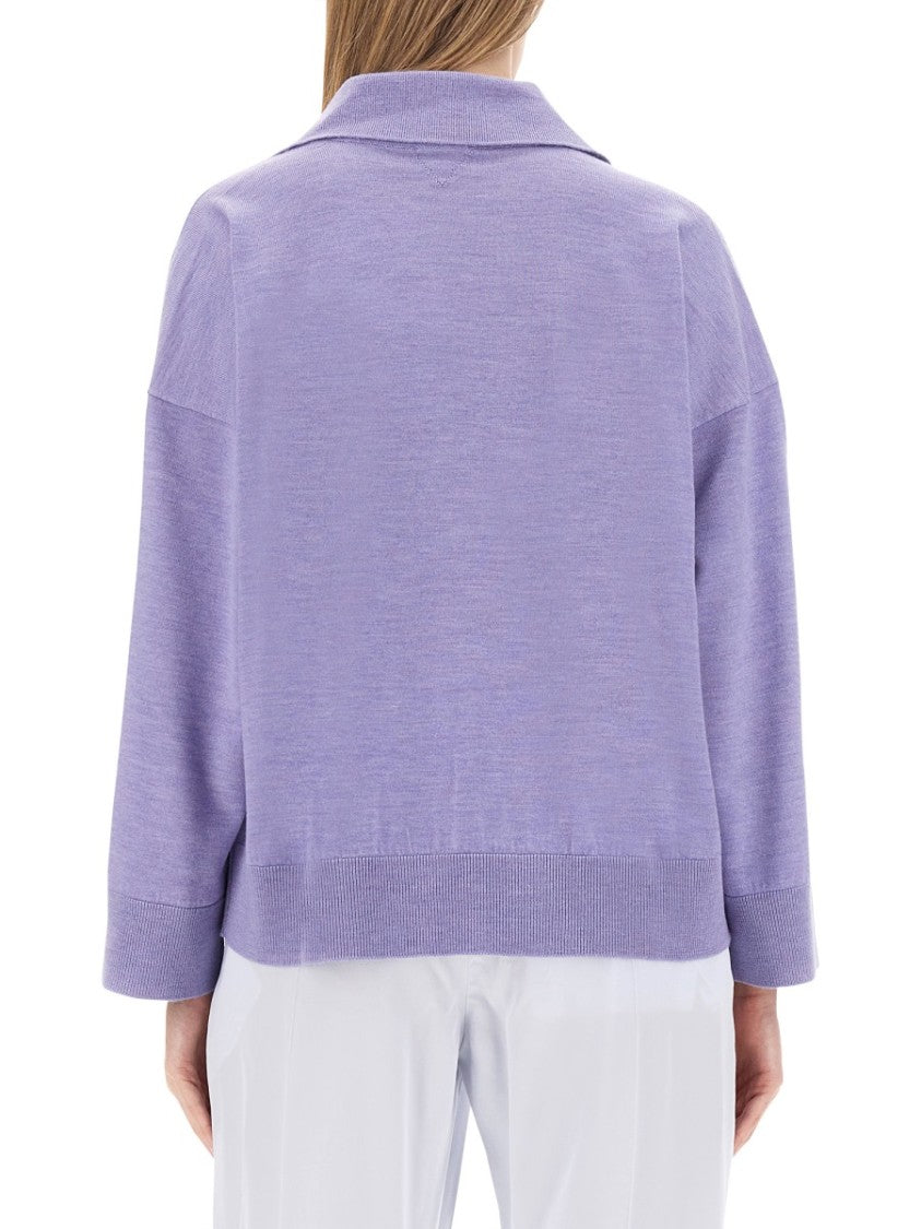 Bottega Veneta Oversized Wool Polo Shirt With Classic Collar