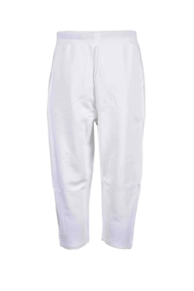 Takeshy Kurosawa Cropped White Tracksuit Pants With Elastic Waistband And Functional Pockets