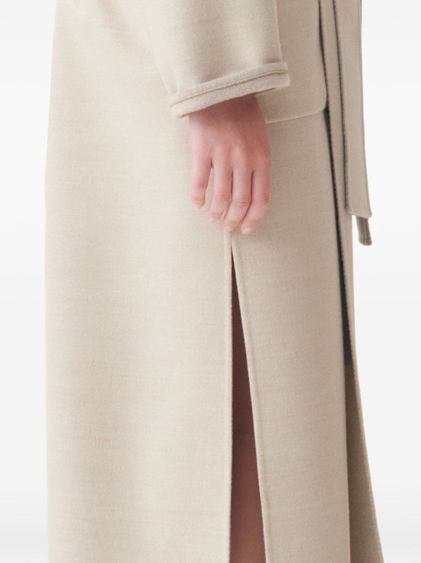 Fabiana Filippi Relaxed-Fit Textured Wool Belted Long Coat