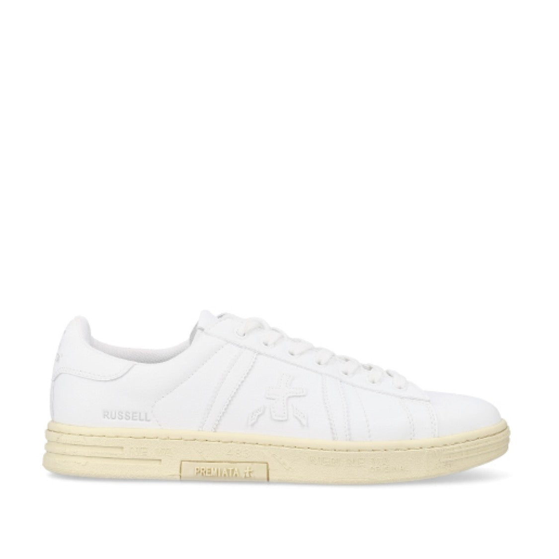 Premiata Russell Sneakers In White Leather And Suede