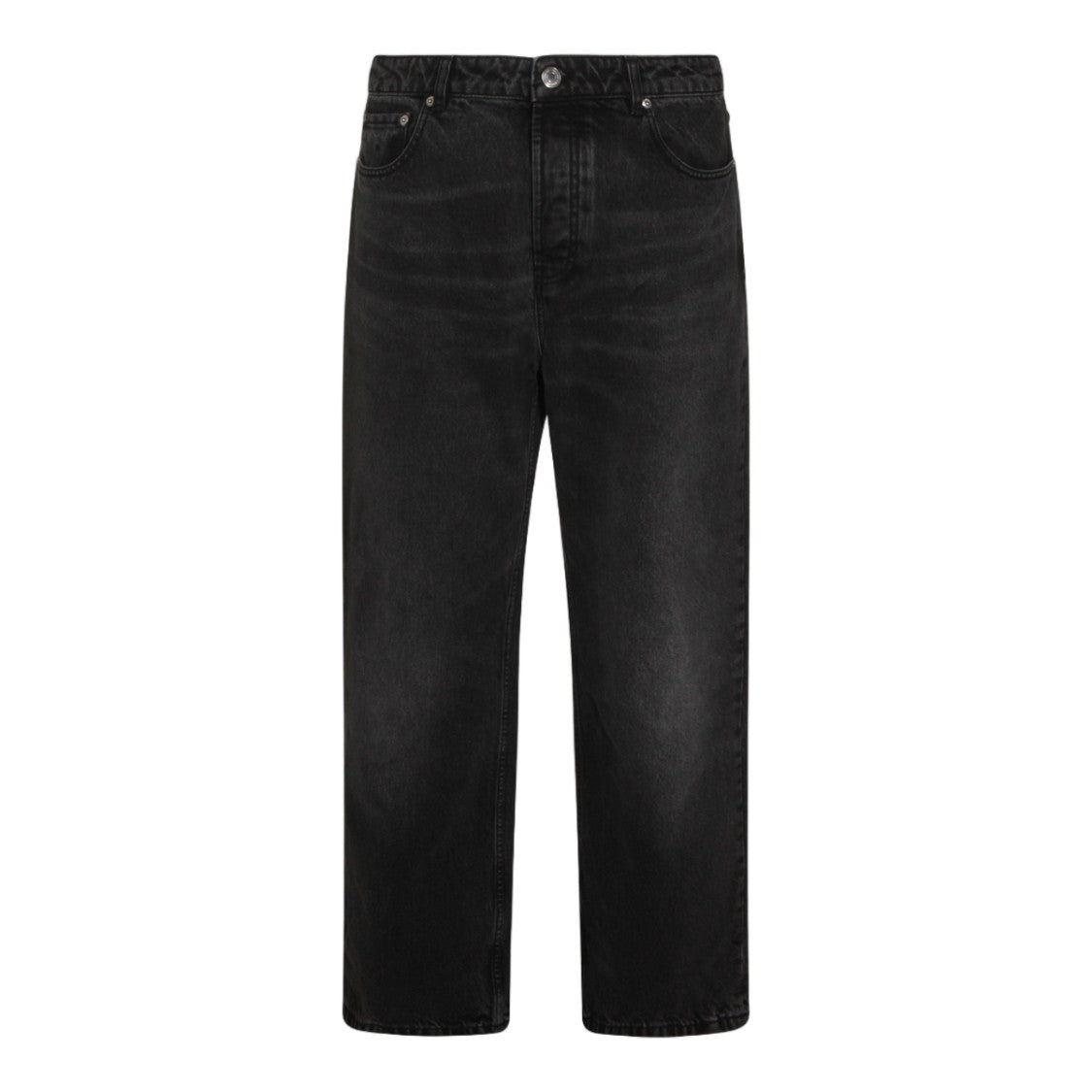 Ami Paris Straight-Leg Jeans With Faded Black Wash And Traditional Five-Pocket Design