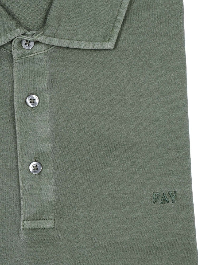 Fay White Frosted Embroidery Cotton Polo