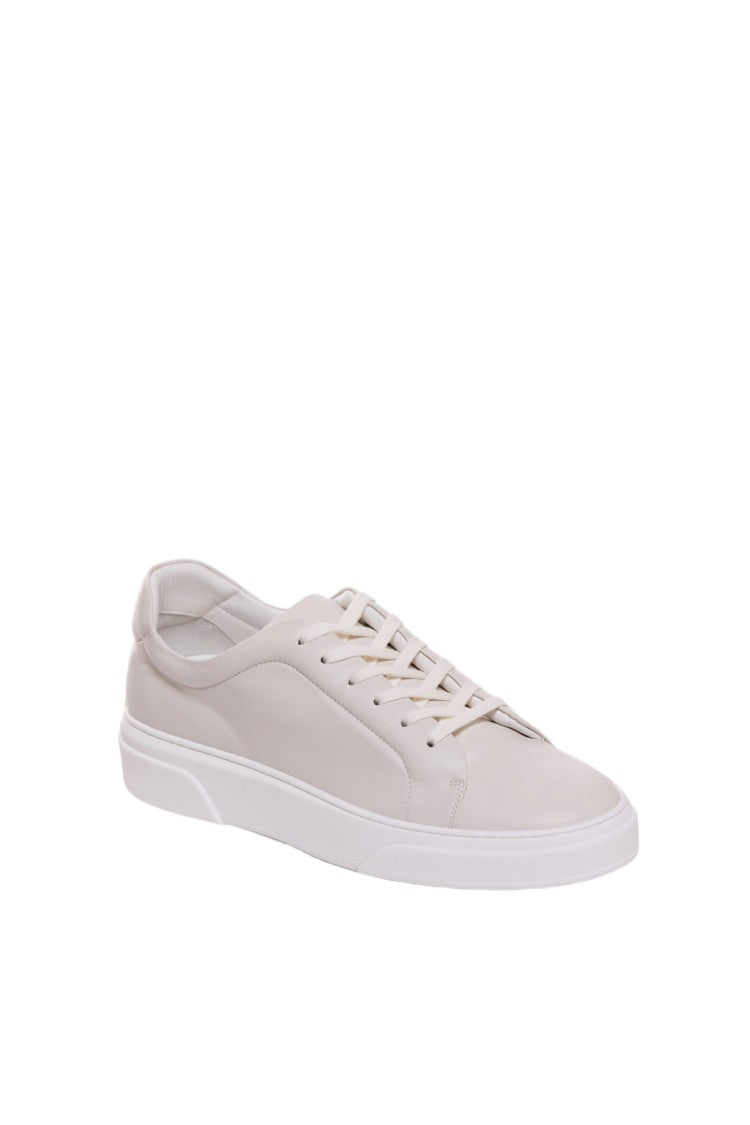 Pantofola D'oro White Calf Leather Padded Collar Sneakers