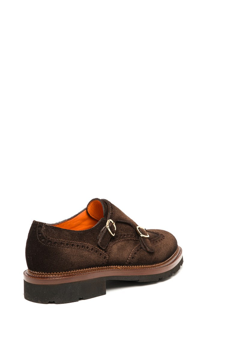 Santoni Double-Buckle Suede Shoes