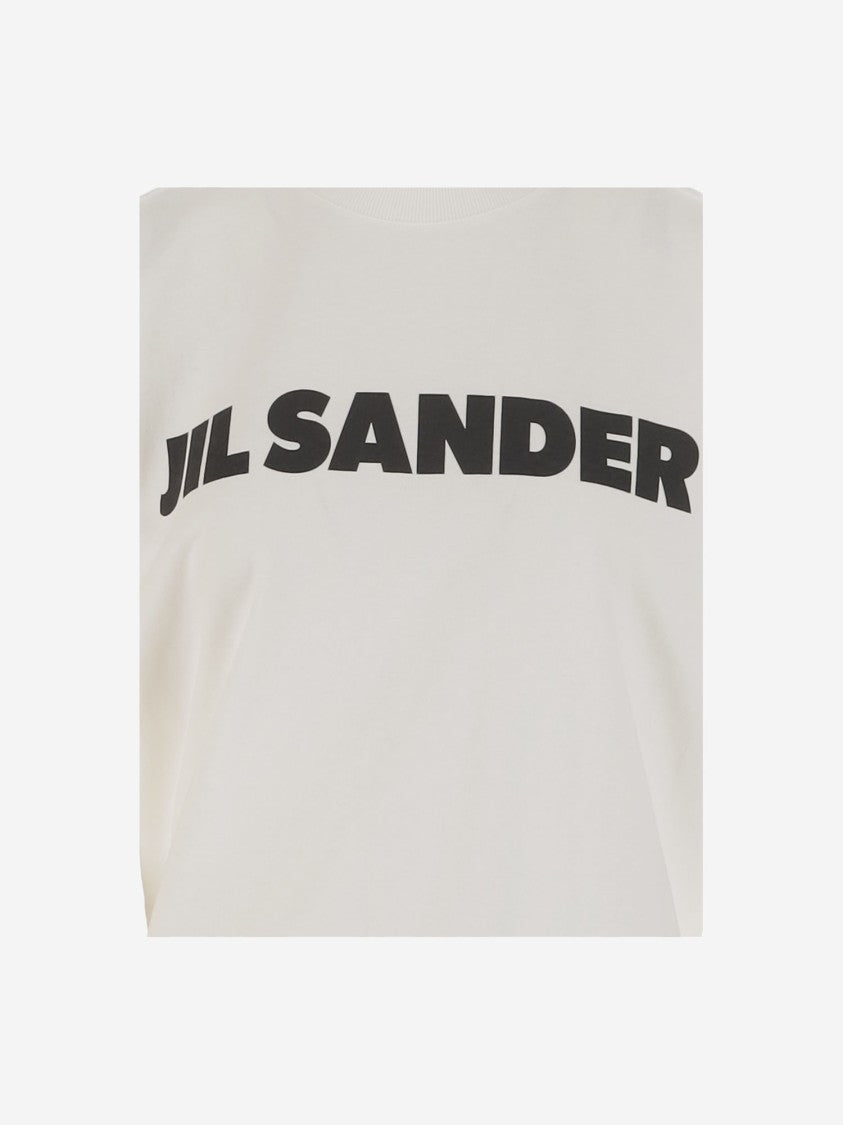 Jil Sander Cotton Jersey T-Shirt With Bold Logo In Contrast
