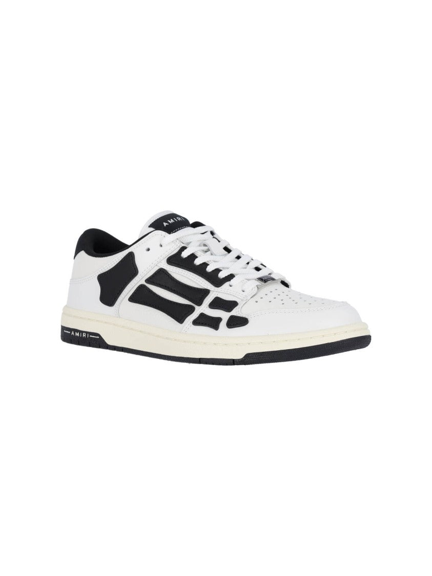 Amiri Skel White Leather Enameled Metal Logo Sneakers