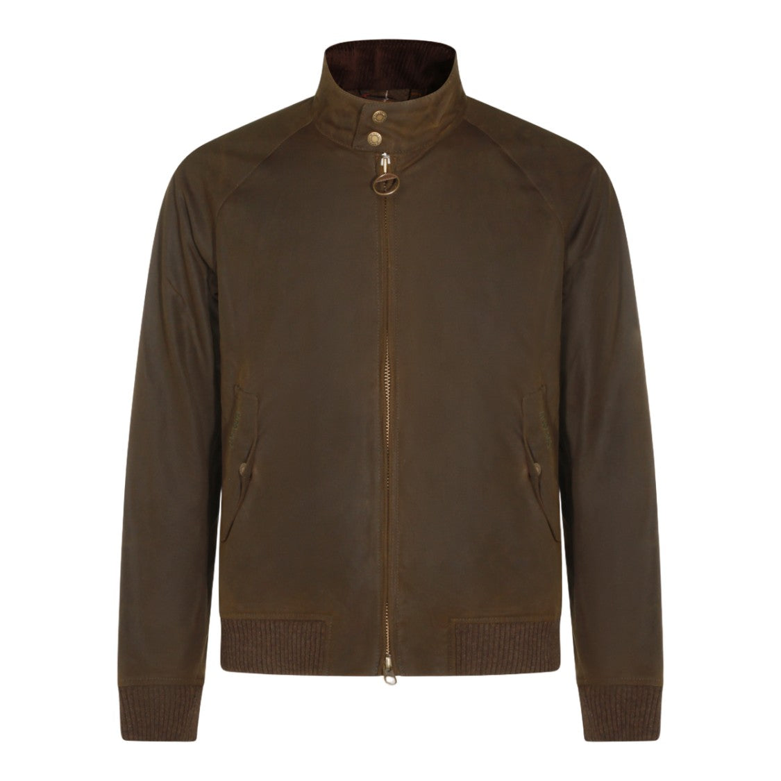 Barbour X Baracuta Deep Olive Green Jacket With High Collar