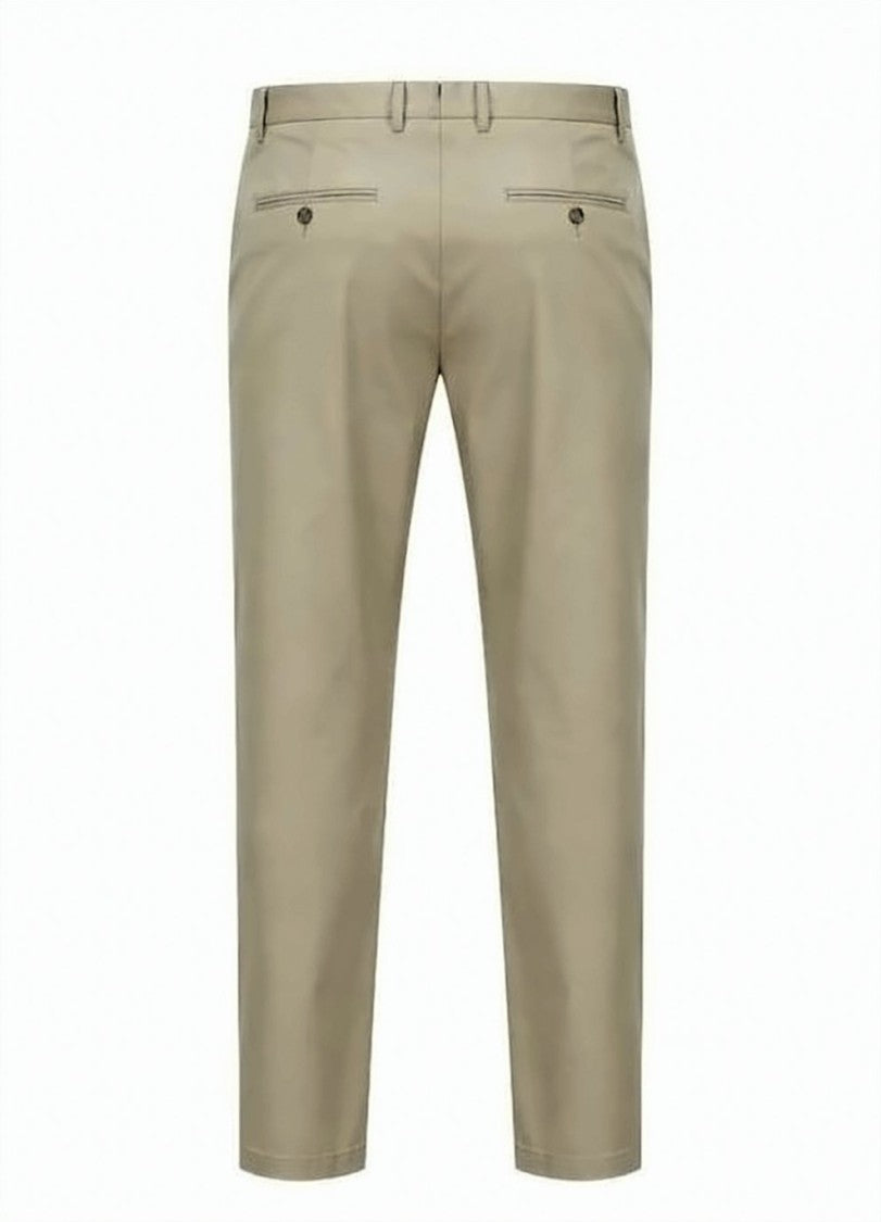 Boss Beige Concealed Slim Fit Trousers