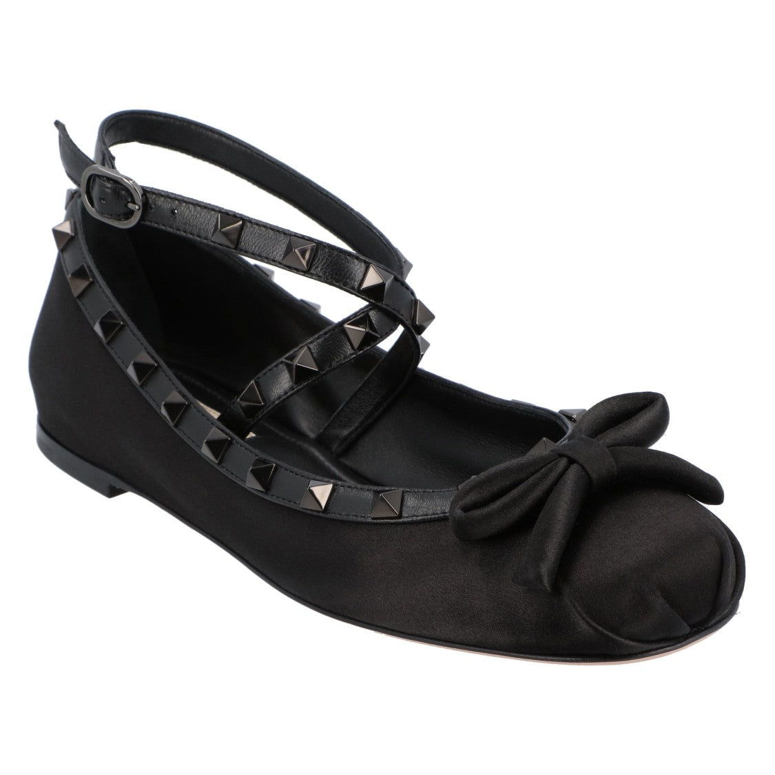 Valentino Rockstud Ballerinas Black