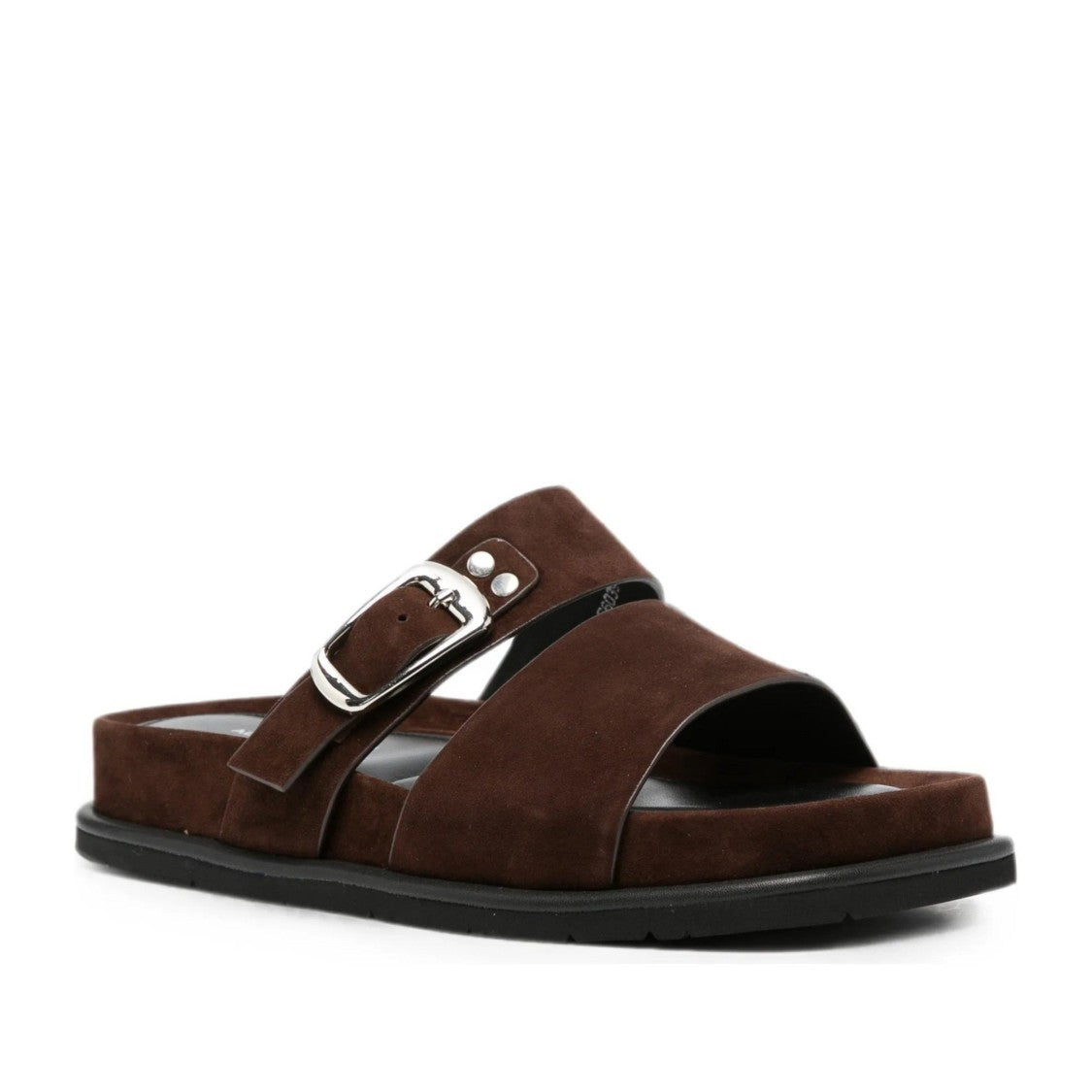 Adrianna Feretti Brown Suede Wedge Adjustable Strap Slippers