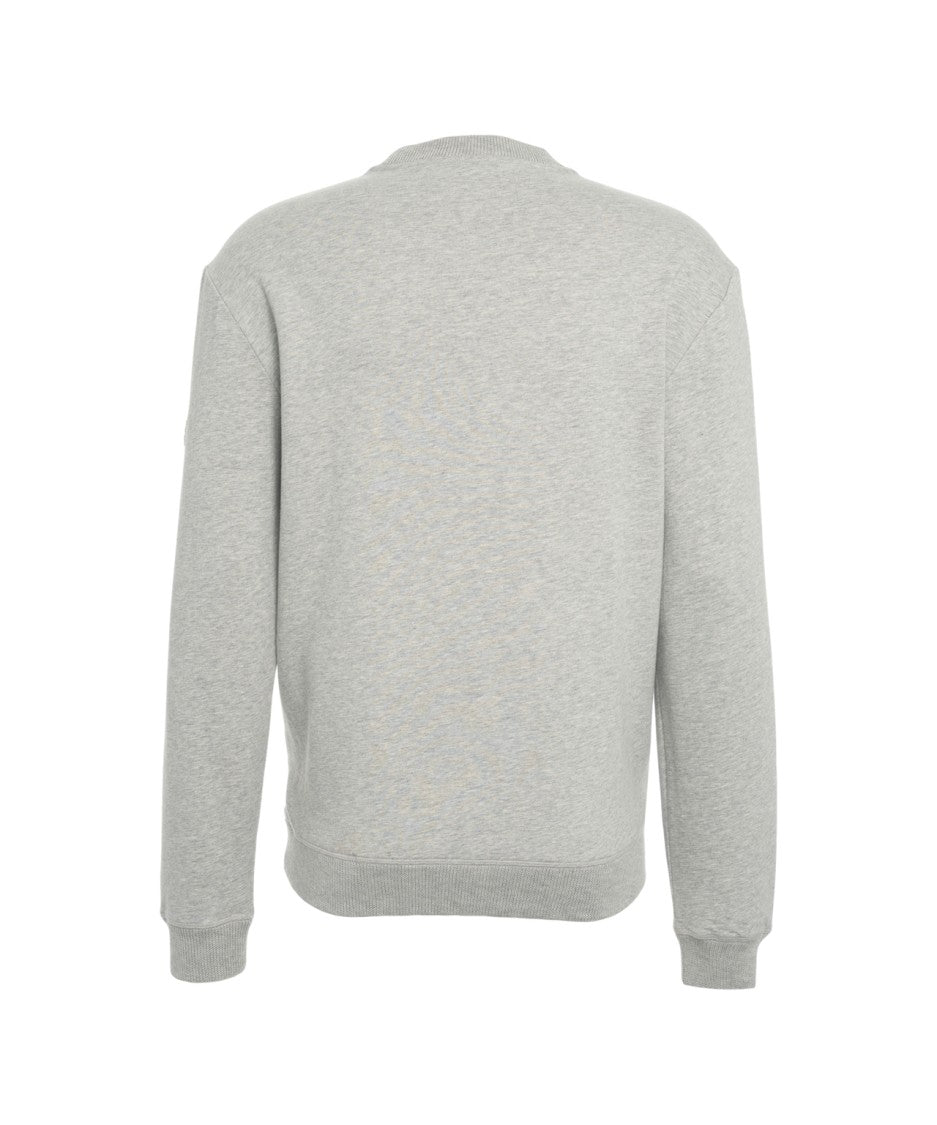 Alpha Tauri Classic Grey Crewneck Sweatshirt With Discreet Logo Patch