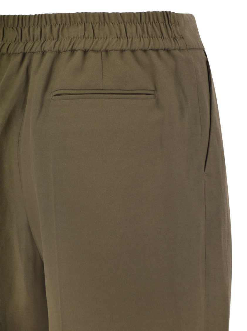 Pt Torino Daisy - Viscose And Linen Trousers