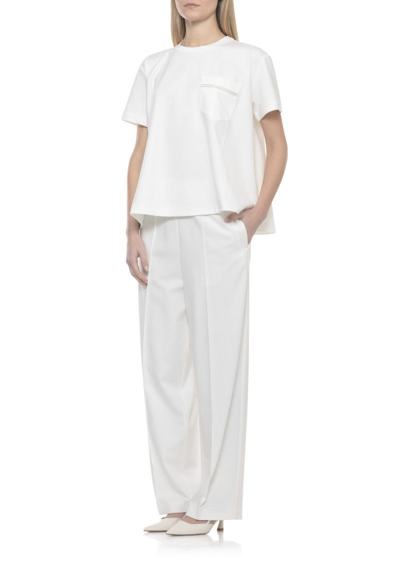 Fabiana Filippi White Lightpoint Detail Viscose T-Shirt