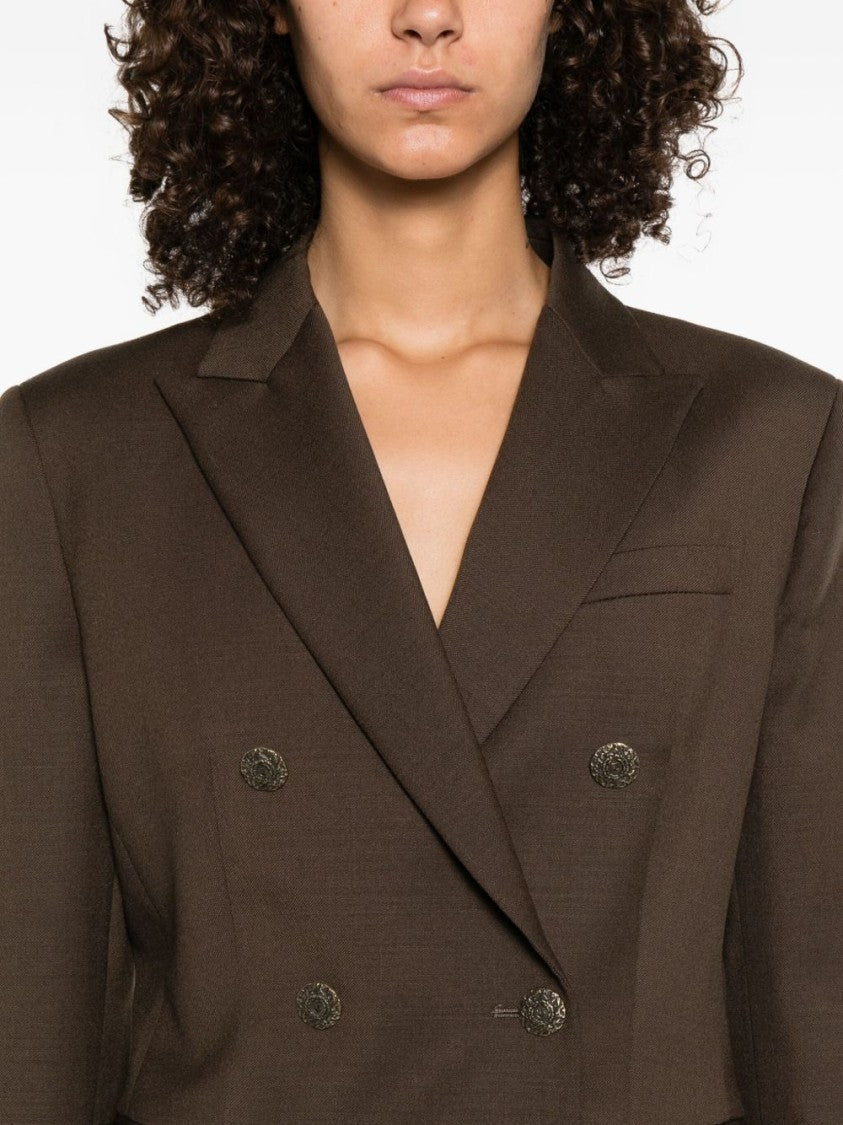 Dondup Tailored Brown Jacket With Double-Breasted Front