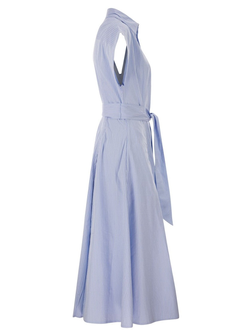 Polo Ralph Lauren Striped Cotton Shirt Dress With Belt
