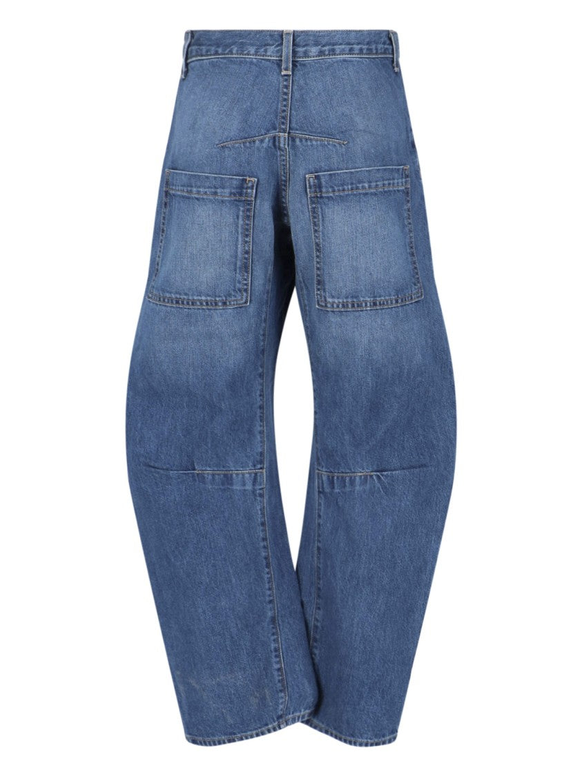 Nili Lotan Straight-Leg Denim Jeans With Mid-Rise Waist And Five-Pocket Design