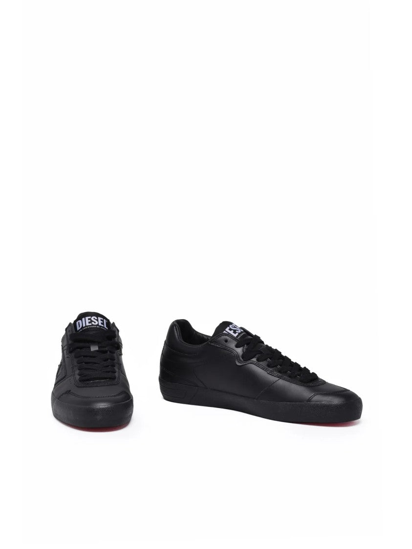Diesel Black Leather Leroji Low Sneakers