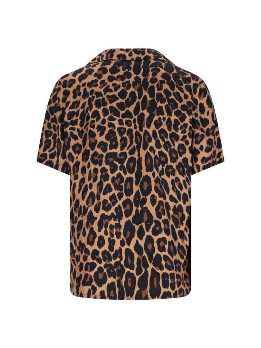 Balmain Animal Print Silk Shirt – Brown