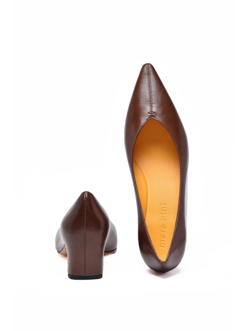 Mara Bini Brown Leather Pointed Pumps