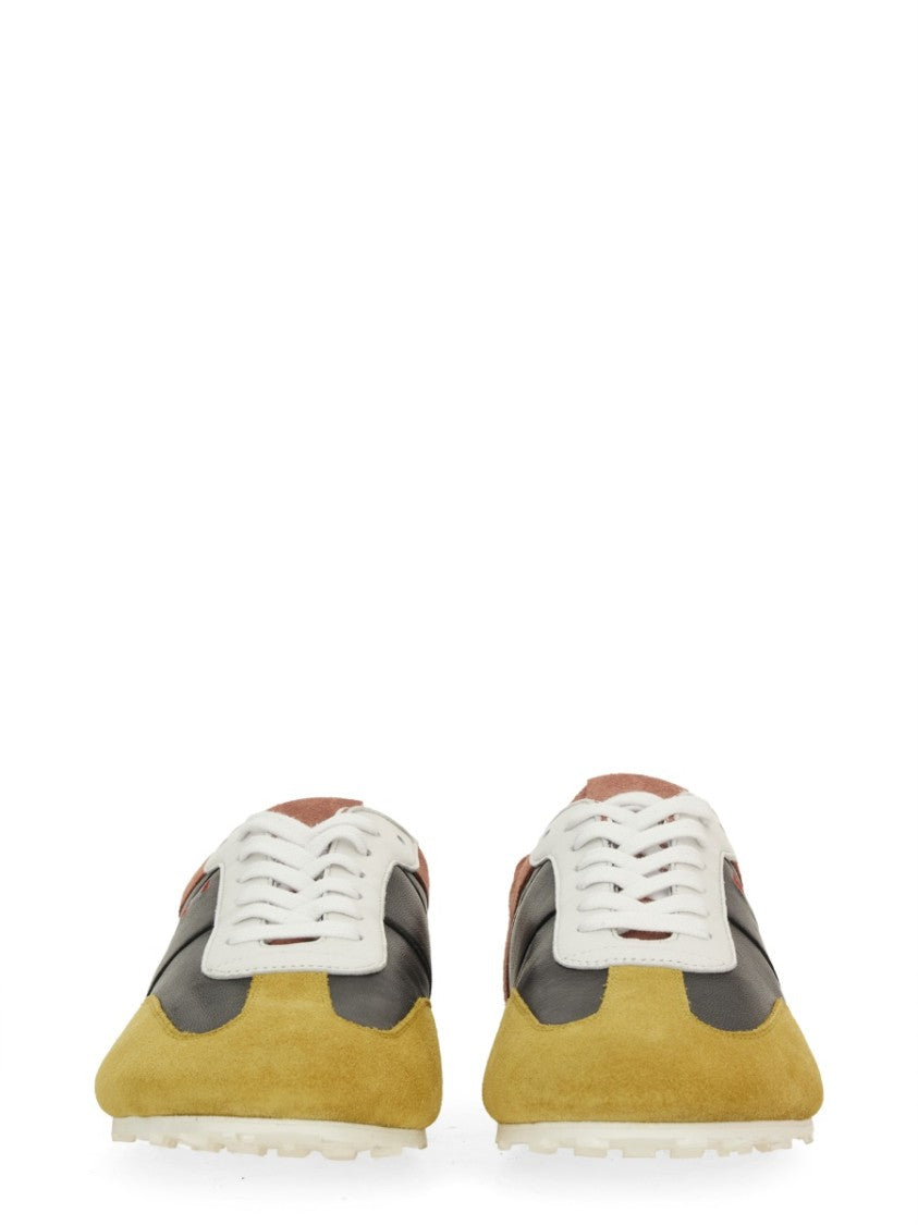 Marni Low-Profile Leather Sneaker With Suede Accents