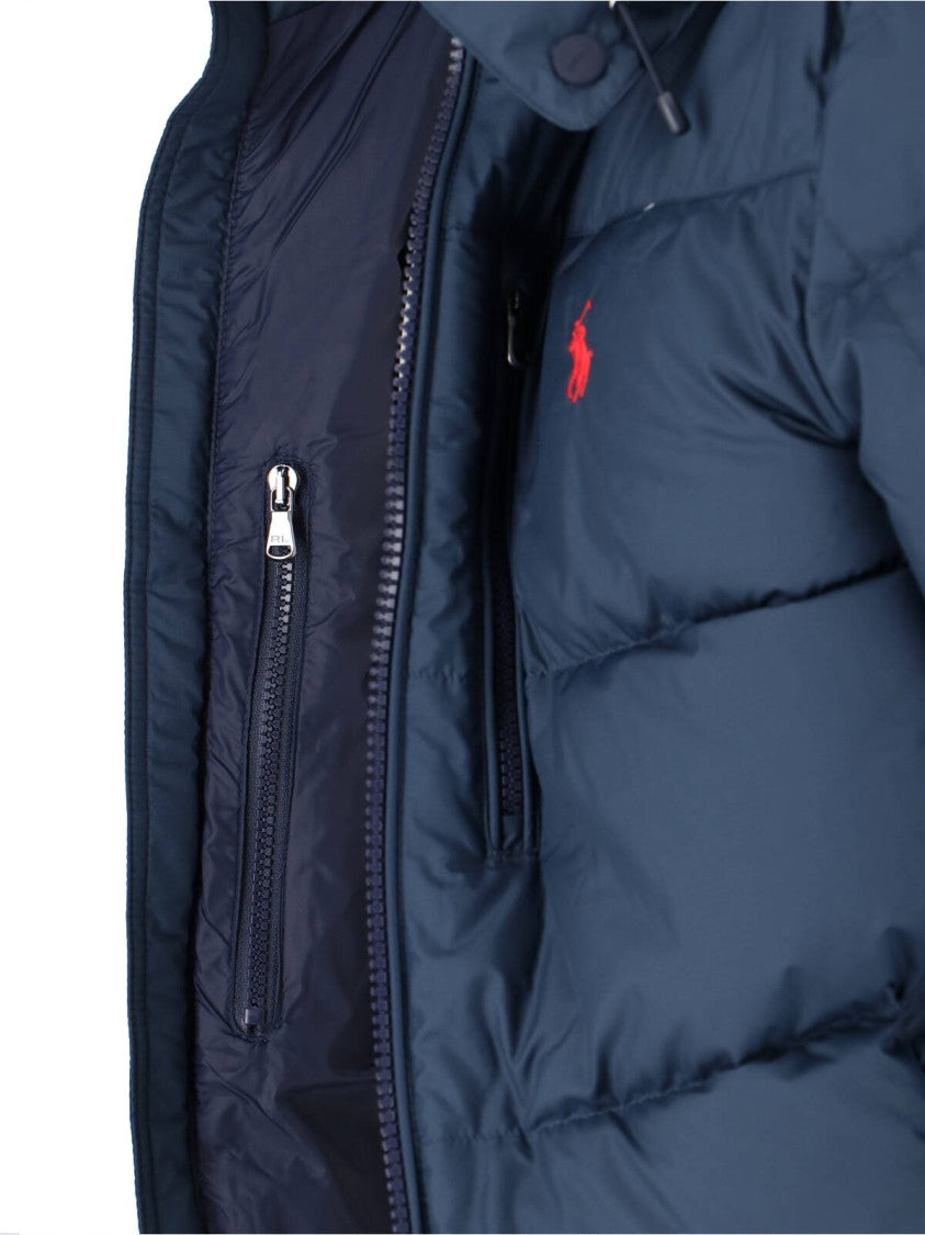 Polo Ralph Lauren Gorham Down Jacket In Navy Blue Fabric