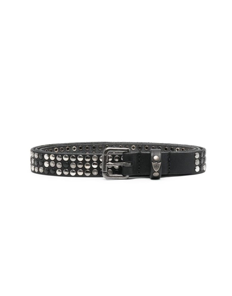Htc Los Angeles Black Los Angeles Smooth Silver Studded Belt
