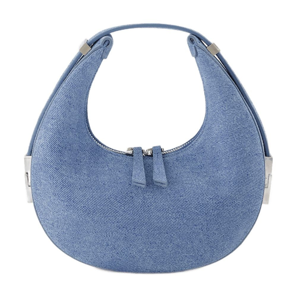 Osoi Crescent-Shaped Denim-Inspired Suede Mini Handbag