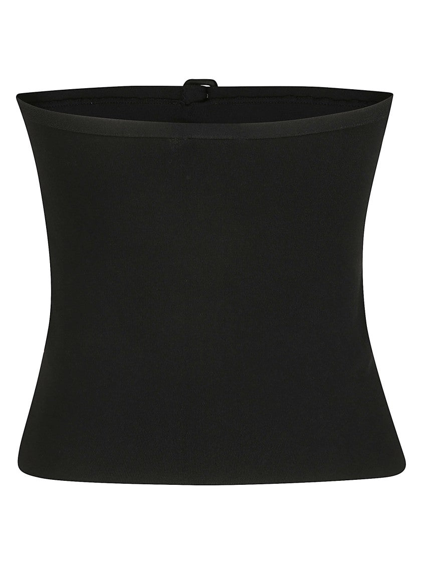 Courrèges Strapless Fitted Knit Bustier Top