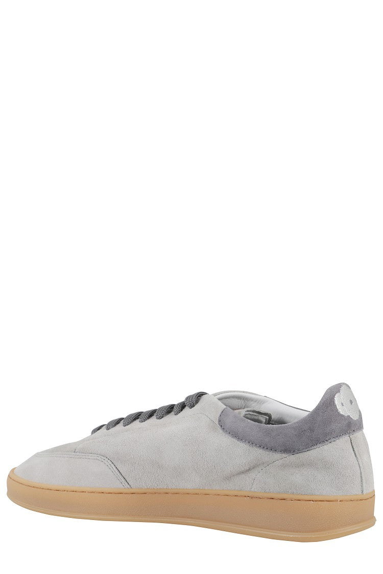 Soldini Hobbes Amalfi Suede Sneakers With Perforated Toe